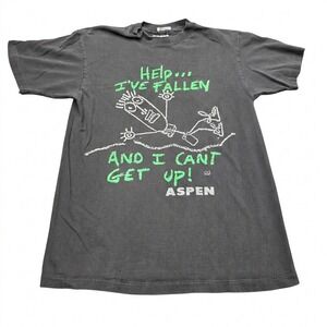 Vtg 1990 Help I've Fallen And I Can't Get Up Aspen T-Shirt Hanes Beefy-T USA M